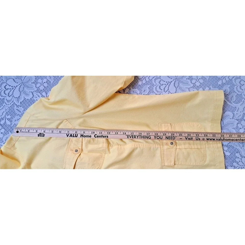 Studio Works Womens 2X Light Weight Full Zip 4 Pocket Solid Yellow Jacket Pre-Ow